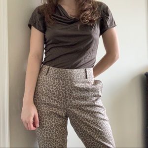 Banana Republic Cream Leopard Chino Pants 🐆